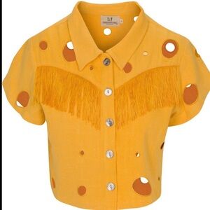 Fashion Brand Company - Swiss Cheese Fringe Blouse